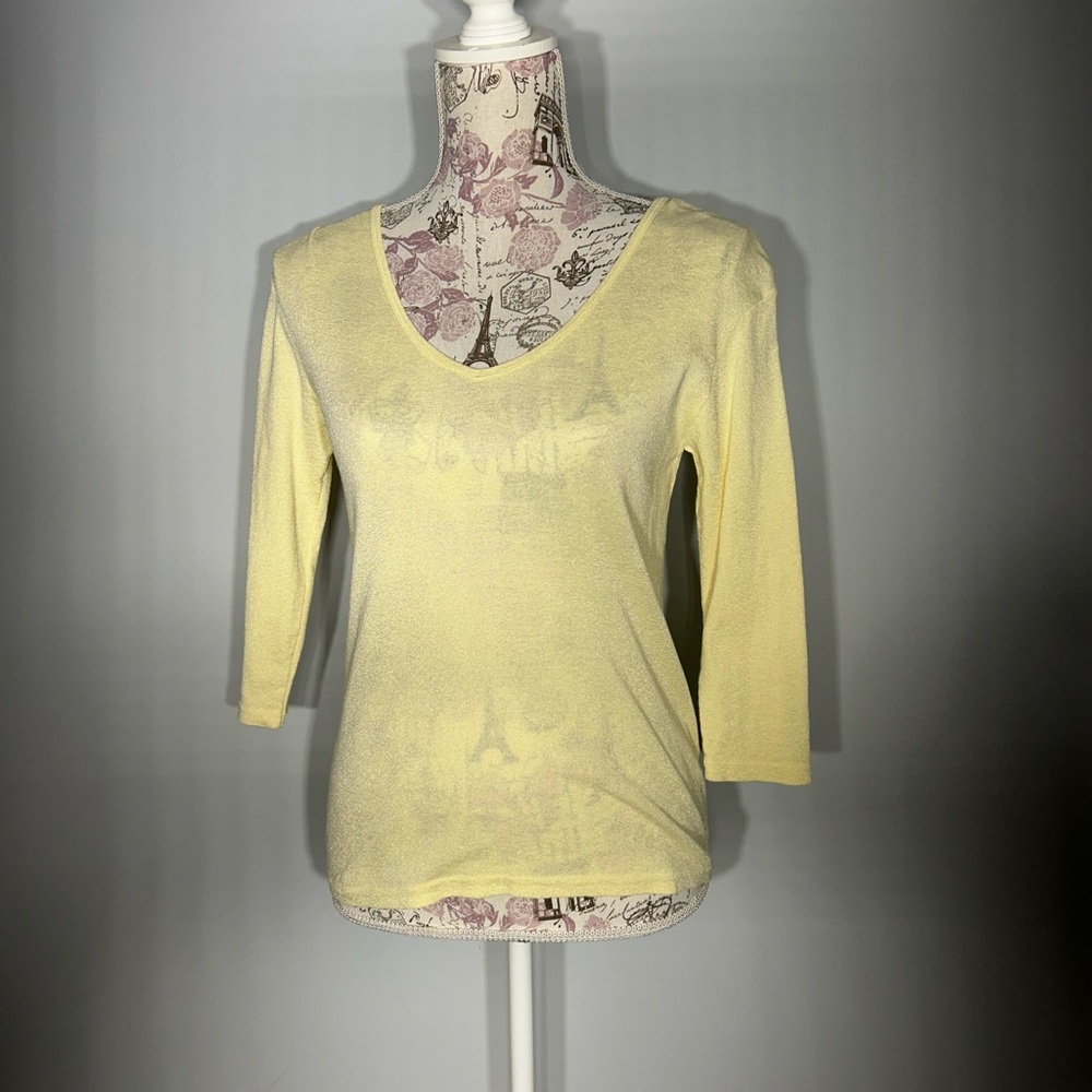 Micheal Stars Y2K style top in lemon yellow. One size fits most .